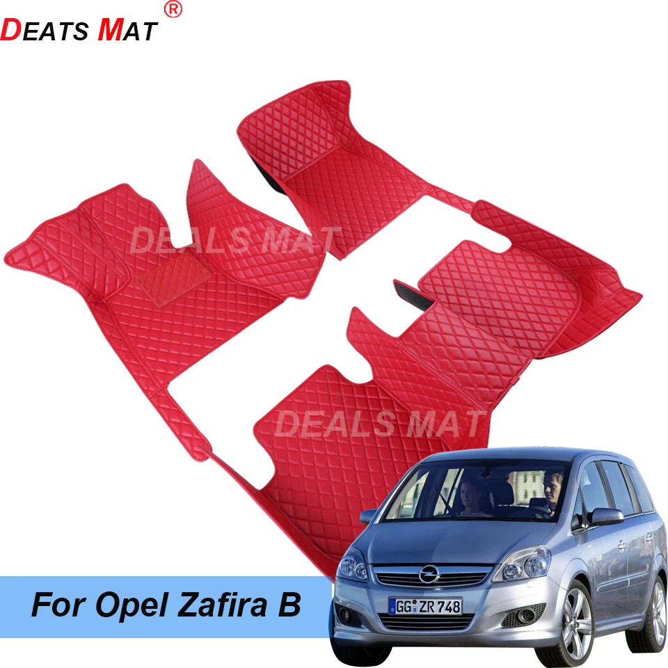 

100% Fit Leather Auto Car Mats With Pockets Floor Carpet Rugs For Opel Zafira b 2005 2006 2007 2008 2009 2010 2011 accessories