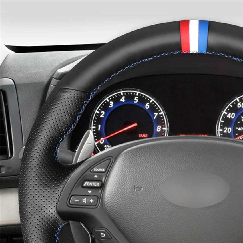 MEWANT Black Genuine Leather Car Steering Wheel Cover for Infiniti G G25 G35 G37 EX EX35 EX37 Q Q40 Q60 QX50 Nissan Skyline | Автомобили и