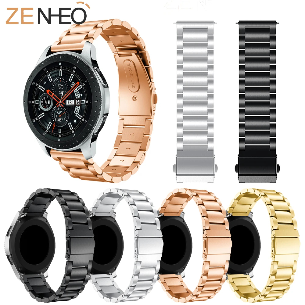

New fashion strap For Samsung Galaxy 46mm Stainless Steel Watch Band Strap metal buckle for Samsung Gear S3 Cassic/frontier 22mm