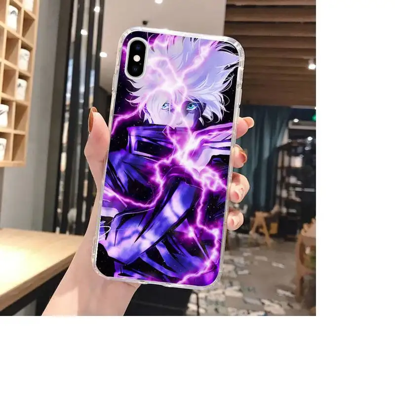 

Jujutsu Kaisen Satoru Gojo anime Phone Case For Clear-Iphone 5s 6 6s 7 8 11 12 X Xs Xr Pro Plus Max Mini Fundas Cover
