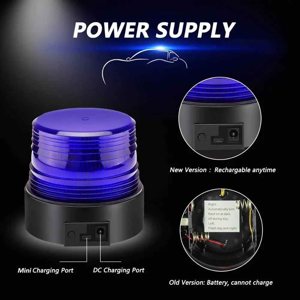 Беспроводной светодиодный Strobe Light аварийного Шахтерский фонарь синий опасности