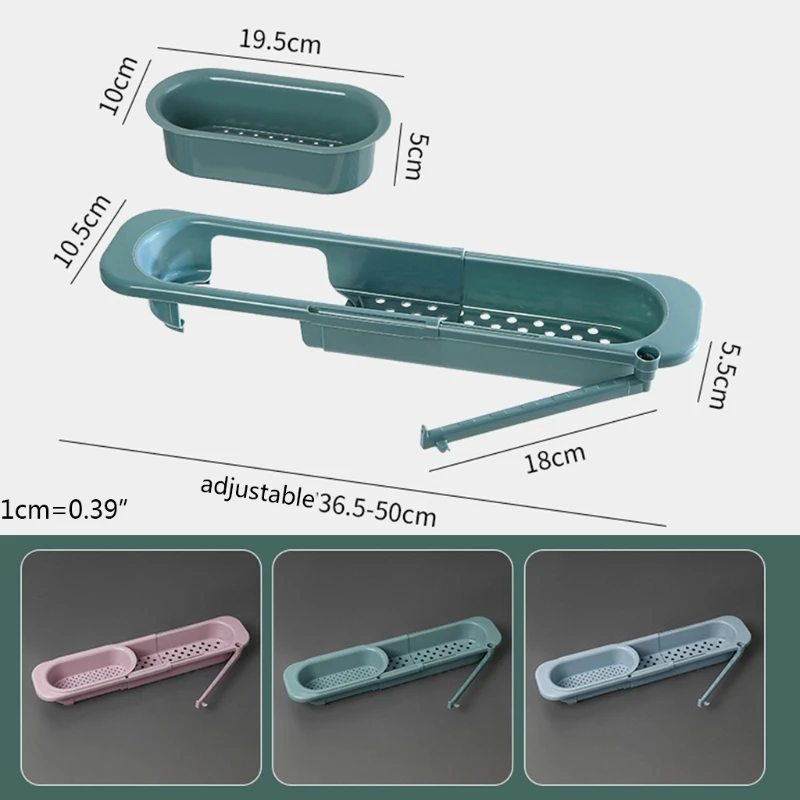 Кухонная телескопическая стойка для раковины полка слива губки расширяемая