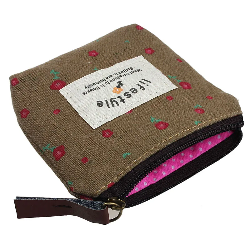 Кошелек женский длинный Элегантный кошелек для монет маленький холщовый на