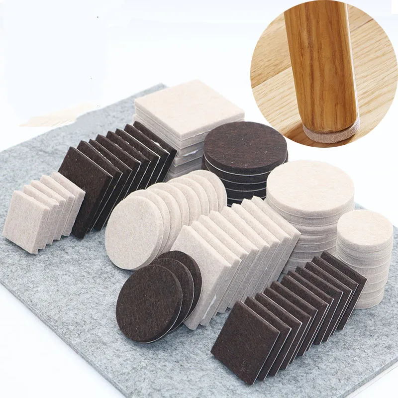 

18-128pcs Chair Table Leg Felt Pads Self Adhesive Floor Scratch Protector Mute Non-slip Feet Mat DIY Furniture Accessories