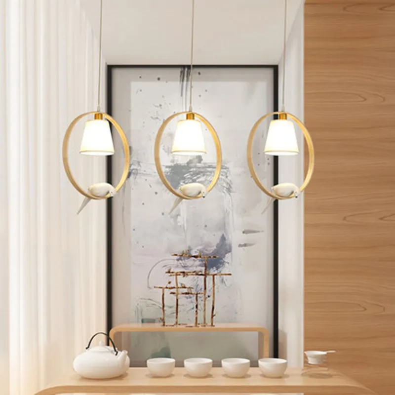 Светодиодные подвесные светильники из твердой древесины для столовой