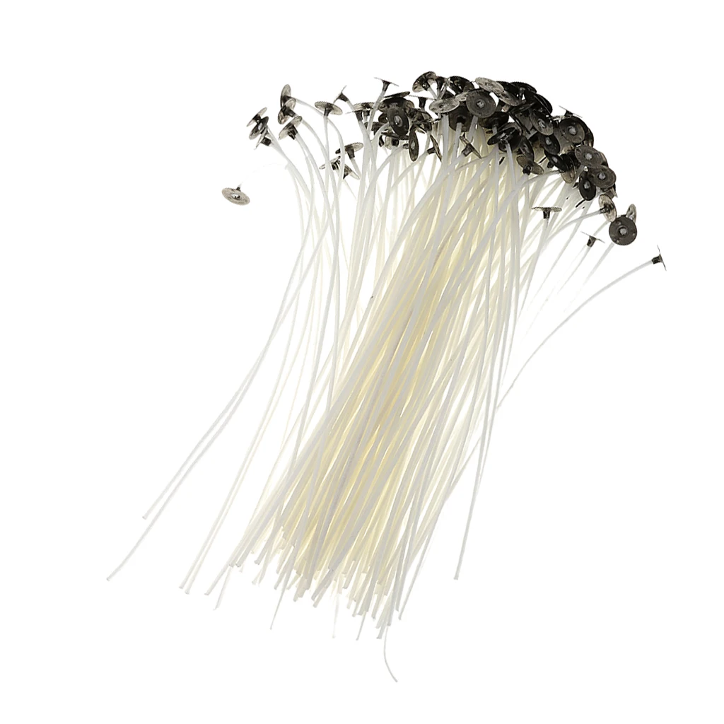

25 Pairs 20cm Cotton Pre Waxed Wicks for Candle Making with Sustainers