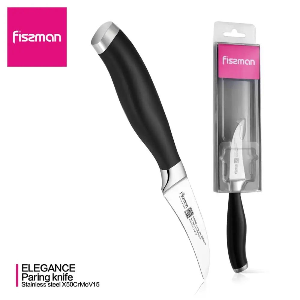 FISSMAN 3 дюймовый пилинг нож серии ELEGANCE немецкий стальной кухонный с рукояткой из