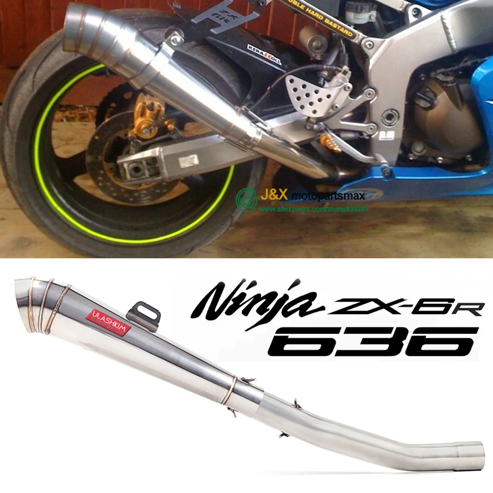 

Слипоны для Kawasaki Ninja Zx-6r Zx6r Zx636, выхлопной трубы мотоцикла, модификация выхлопных газов, адаптер, звено, средний выхлопной трубы