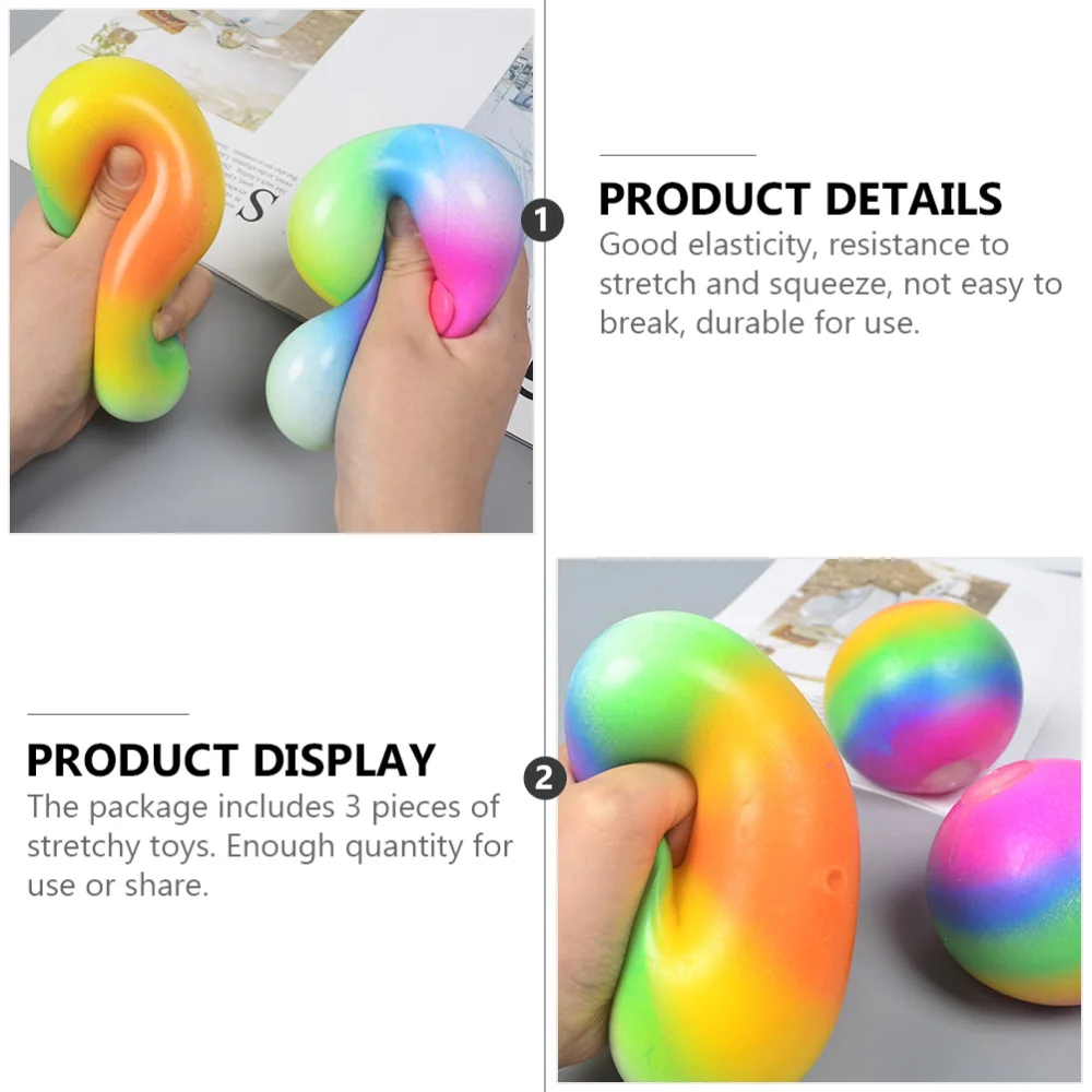 

3Pcs Stretchy Squeeze Pressure Relief Plaything Party Tricky Props
