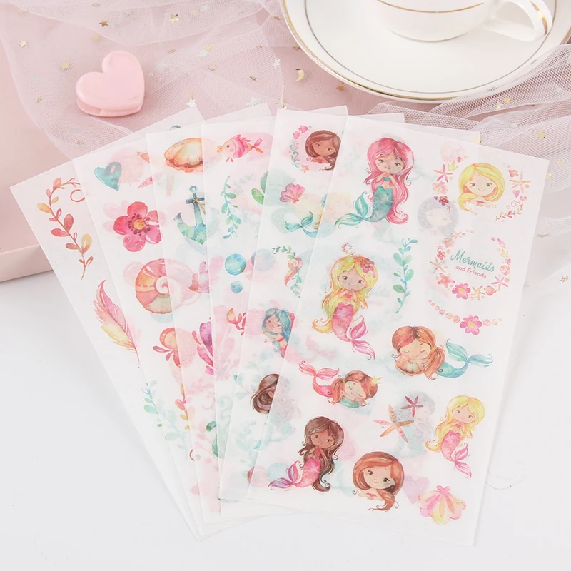 

6 Sheets/Pack Ins Hand Account Decoration Sticker Creative Diy Label Fruits Plants Series crapbooking Stationary School Supplies