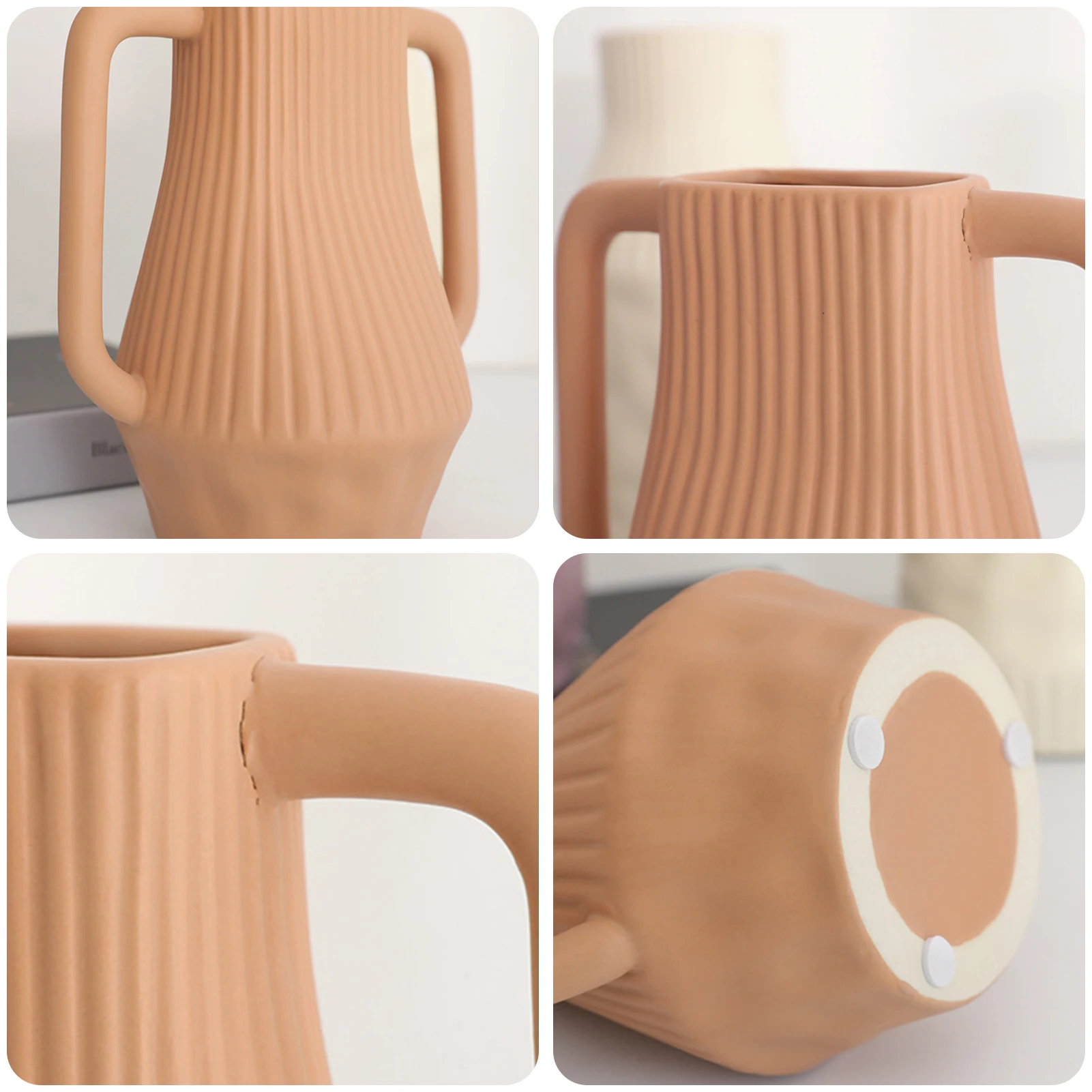 Керамическая ваза для декора фермерского дома держатель цветов фиолетовый