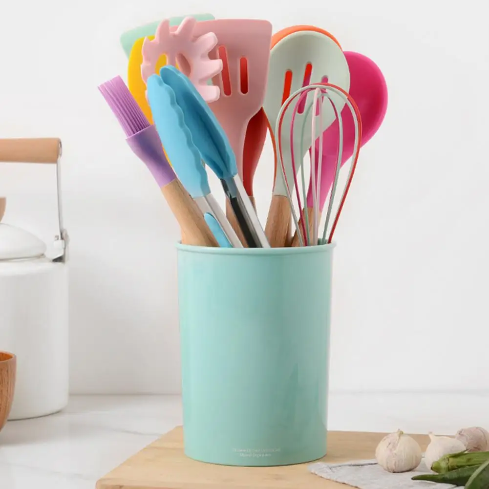 12 шт./компл. противопригарная силиконовая основа лопатка Черпак с деревянной