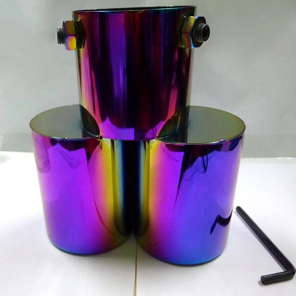 Красочные двойные розетки из нержавеющей стали выхлопной трубы глушитель