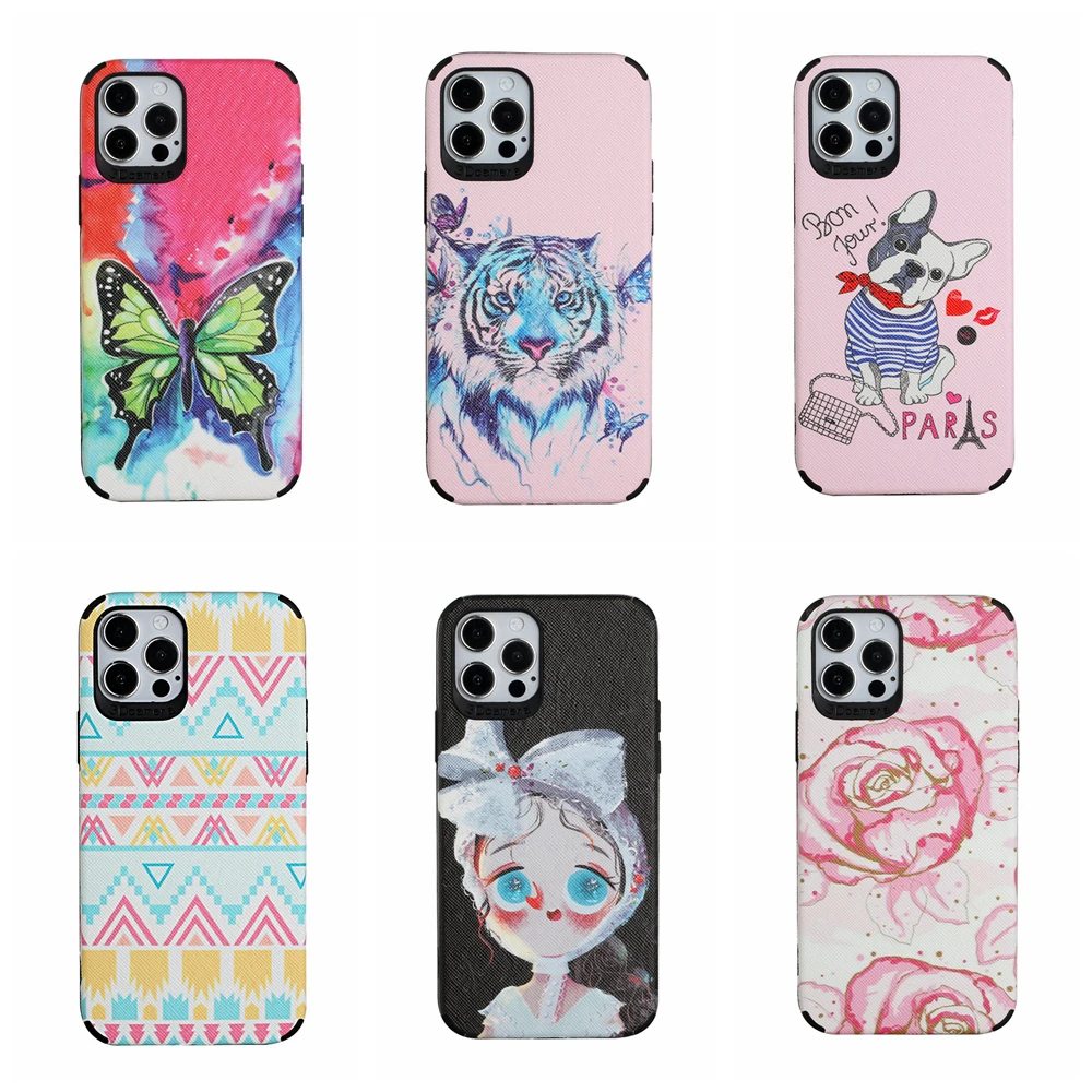 

Fashion Painted Mobile Phone Case For iPhone 11 12 Pro Max XS Xr X 7 8 Plus SE 2020 Cases Cute Cartoon Soft Black Cover Coque