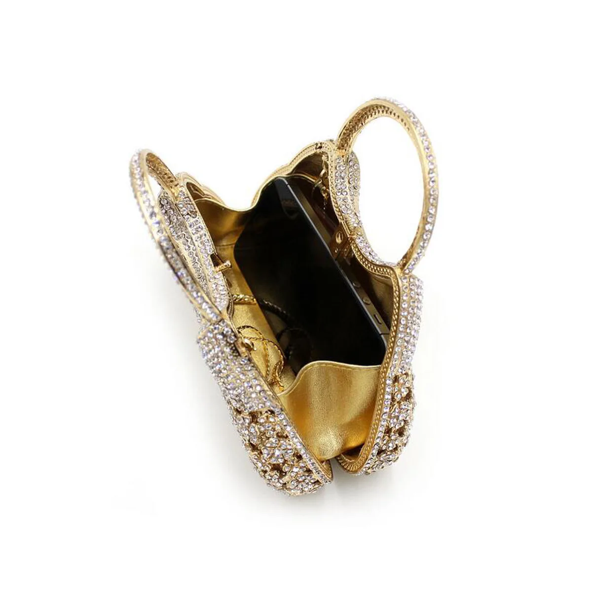 

2021 new rhinestone bag wispy metal crystal evening bag handmade diamond bag simple fashion ladies handbag