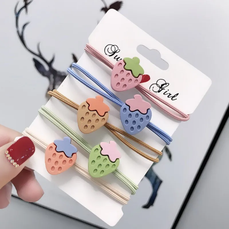 16 (5 pieces) AHB 3-5 шт./компл. с мультипликационным принтом «Unicorn Hair резинкой для маленьких девочек, ручная работа, Симпатичные нейлон волос резинки для волос набор веревок аксессуары - Цвет: 16 (5 pieces)