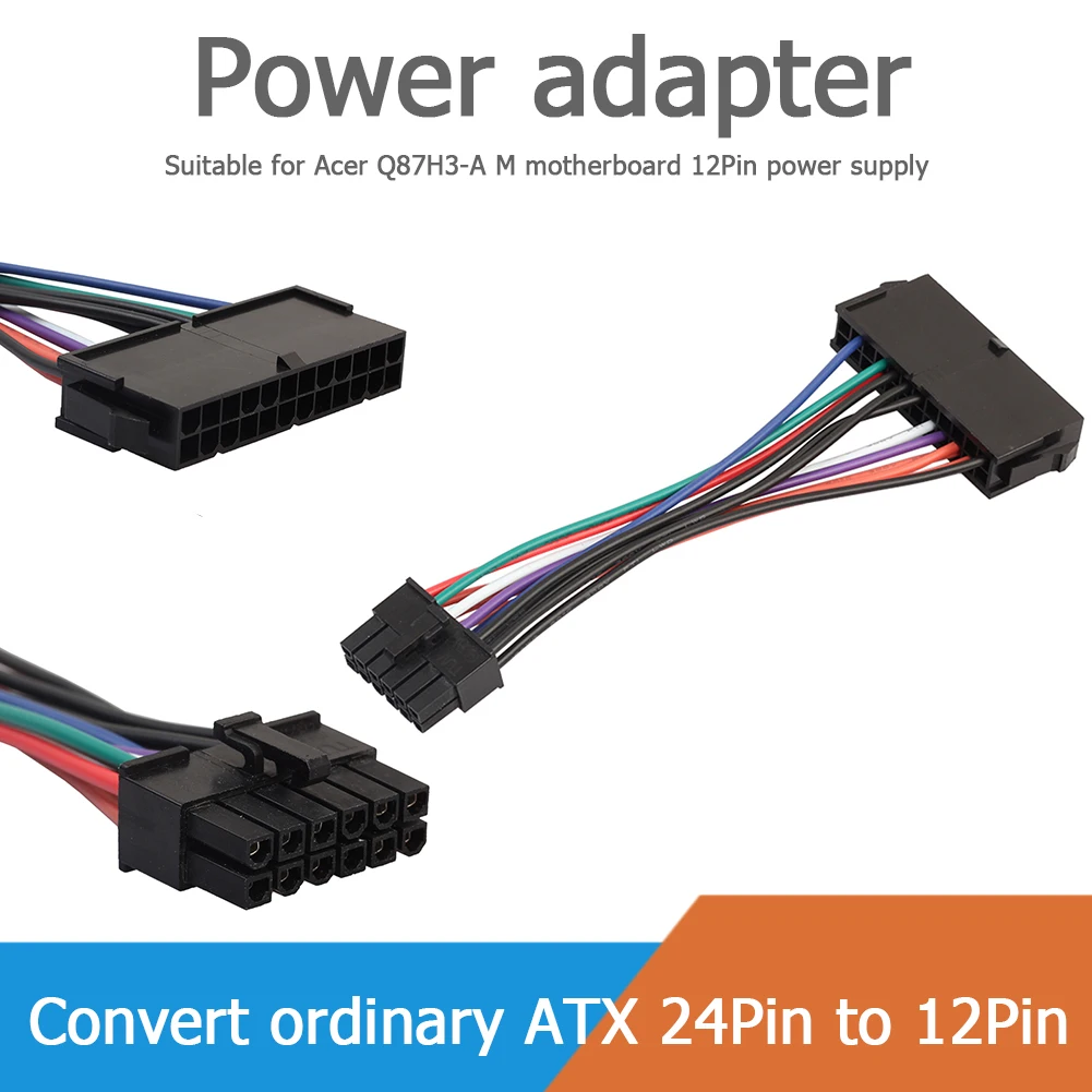 

Power Cable 15cm Atx 24 Pin To 12 Pin Power Supply Cable Pc Motherboard Adapter Cord 24p To 12p Cord For Acer Q87h3-am