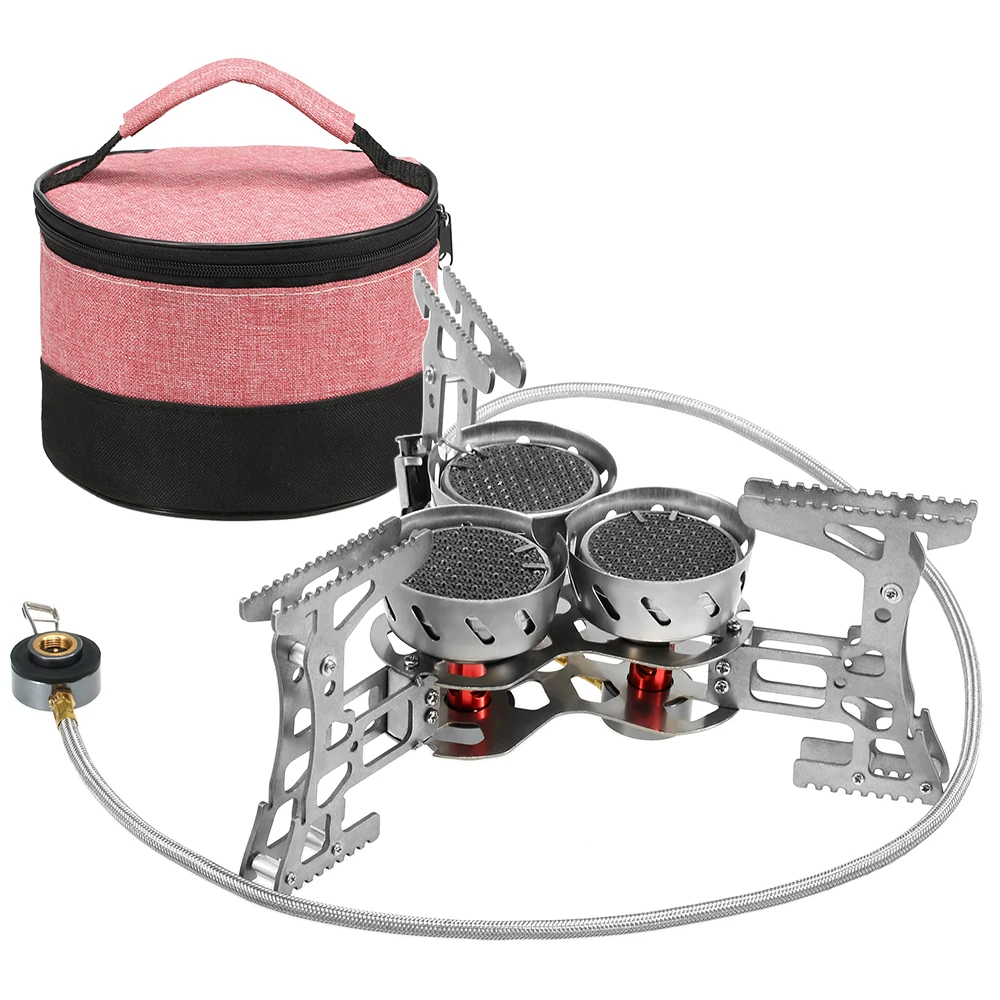 Ветрозащитная уличная газовая горелка для кемпинга 8000 Вт с адаптером газовым