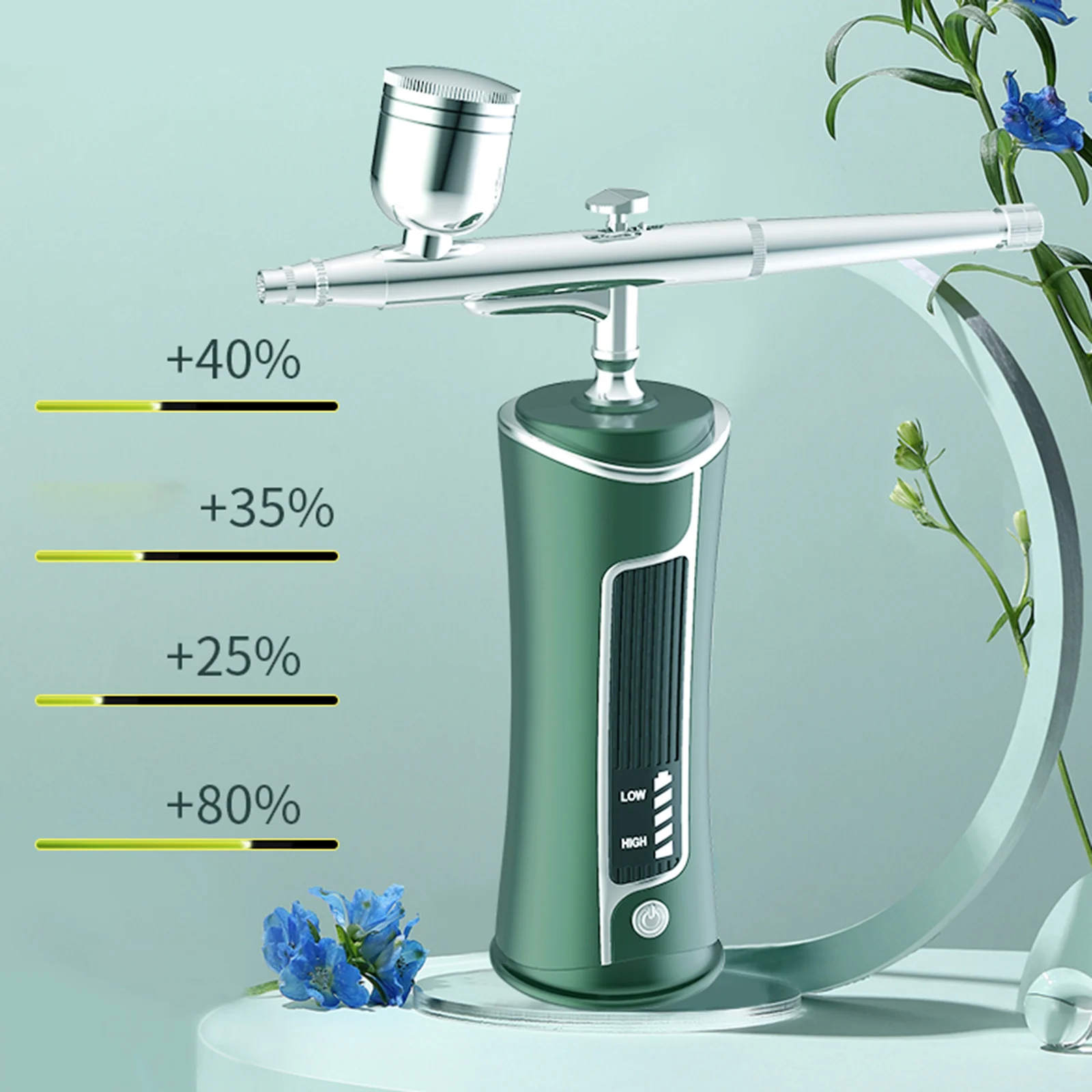 

Dual Action 0.4mm Gravity-Feed Airbrush Compressor Kit for Make-Up Nails Art