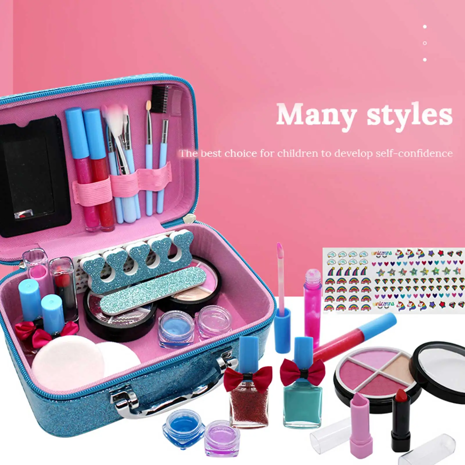 

22PCS Ittle Girl Play House Beauty Toy Makeup Kit Cosmetic Set Simulation Plastic Toy Girl Dress Up Cosmetic Set Children's Toys