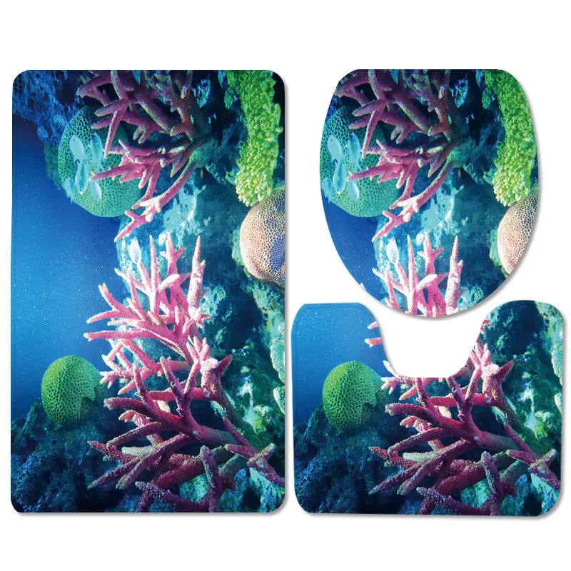 Новые плюшевые водопоглощающий ковер для Ванная комната 1 комплект из 3 предметов