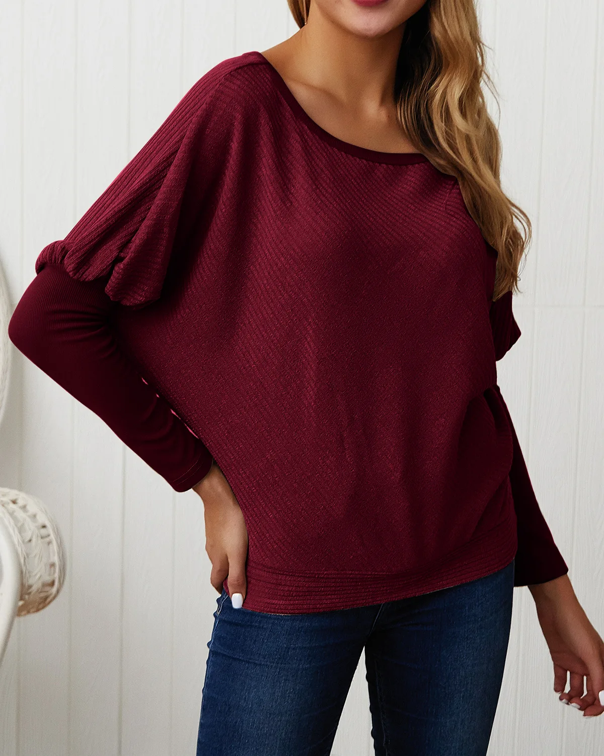 Осенние свободные повседневные Хлопковые вязаные свитера с длинным рукавом