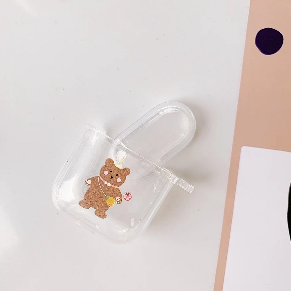 Прекрасный для Airpods2 беспроводной зарядный чехол силиконовый мягкий ТПУ чехол для Air Pods Чехлы милые брелоки Противоударная коробка для наушников сумка