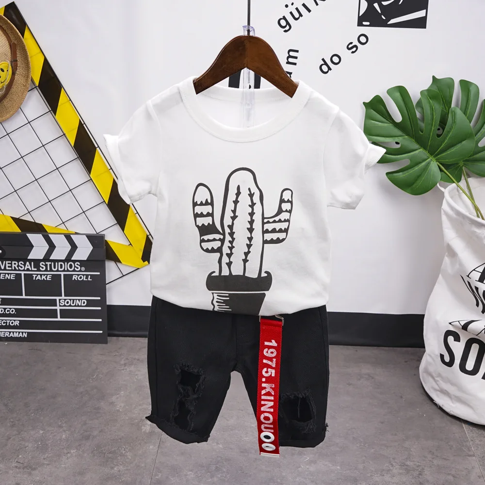 

summer Children's suit Clothes Sets children's clothing Boys and girls Short sleeve T-shirt and Pants 2 pieces Clothing 2-7years