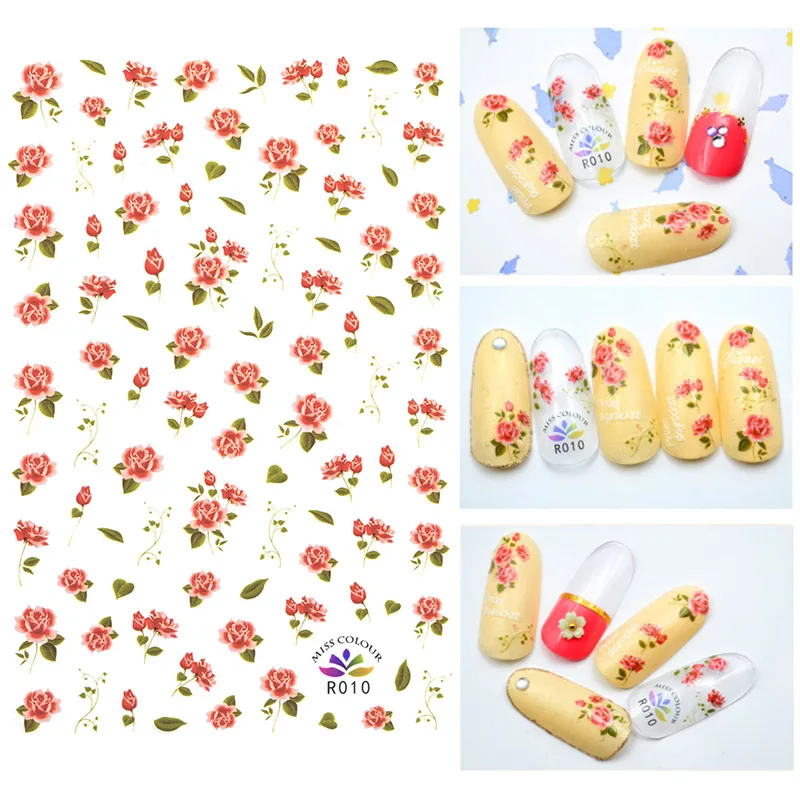 

The New 3D Nail Sticker flowers stickers for nail Foil Design Nails Accessories Fashion Manicure Sticker