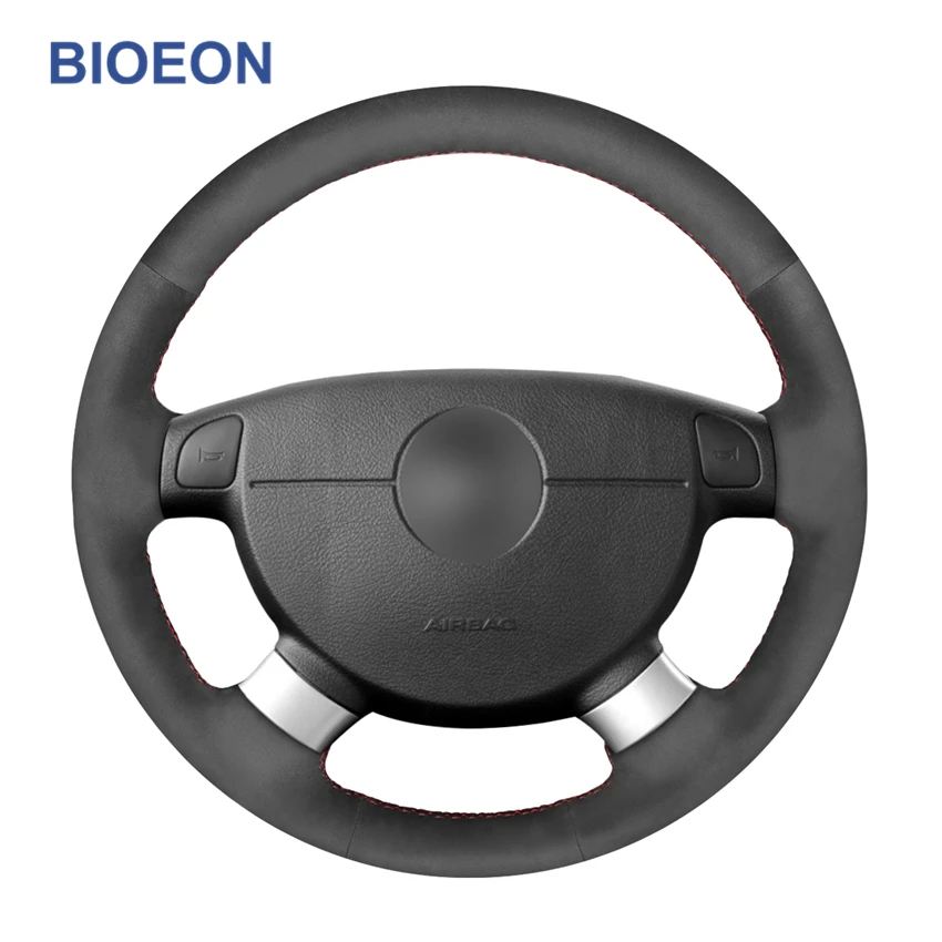 

Hand-Stitched Black Synthetic Suede Car Steering Wheel Covers for Chevrolet Lova Aveo Buick Excelle Daewoo Gentra 2013-2015