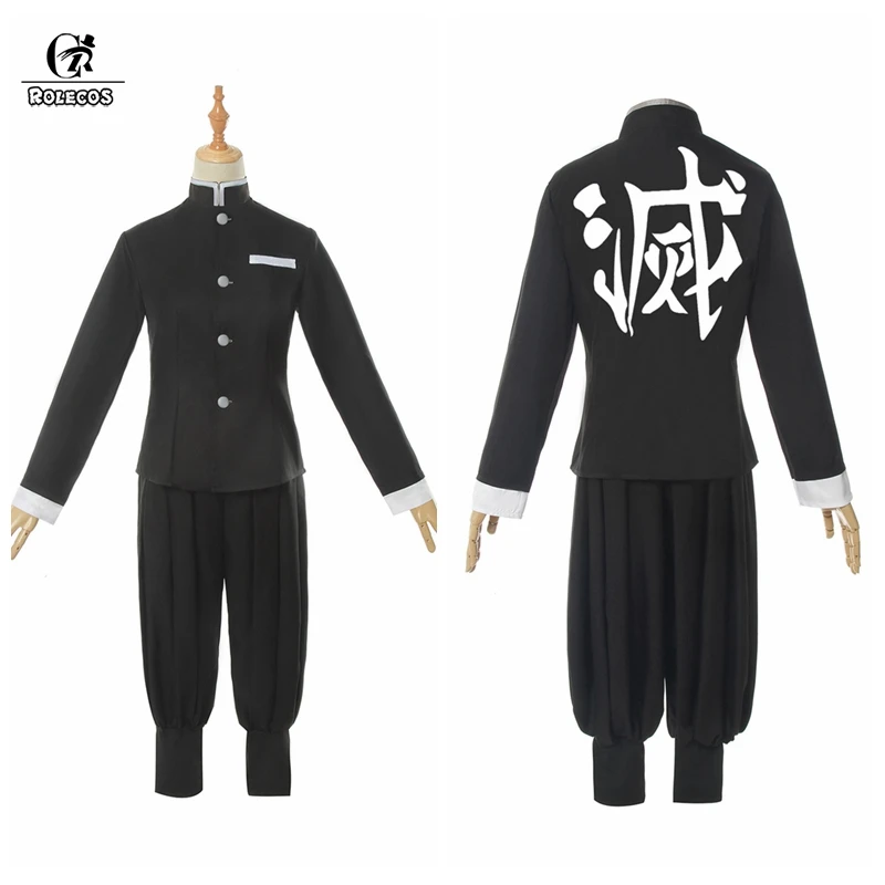 ROLECOS Аниме Костюм Kimetsu no Yaiba Косплей демона убийца агатсума зенитсу косплей костюм для мужчин кимоно костюм на Хэллоуин