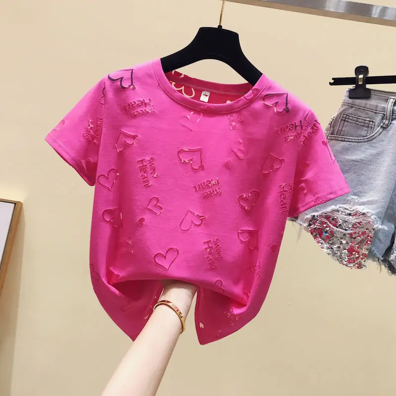 Футболка женская летняя с круглым вырезом и коротким рукавом прозрачная белая |