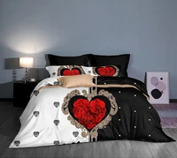 home living luxury 3d colorful hearts print 23pcs soft duvet cover pillowcase kids bedding sets queen and king size duvet cover