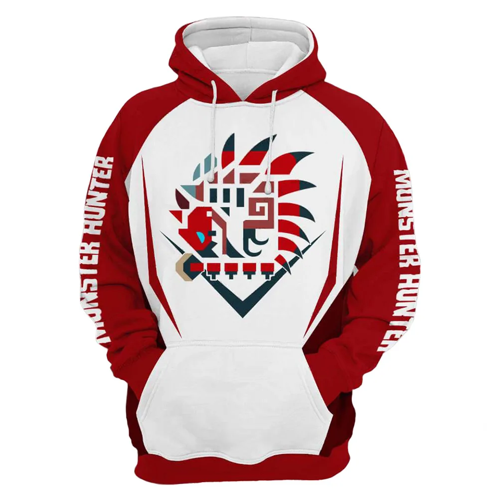 Игроманов костюм Монстер Хантер для Rathalos Косплэй 3D печати с капюшоном куртка