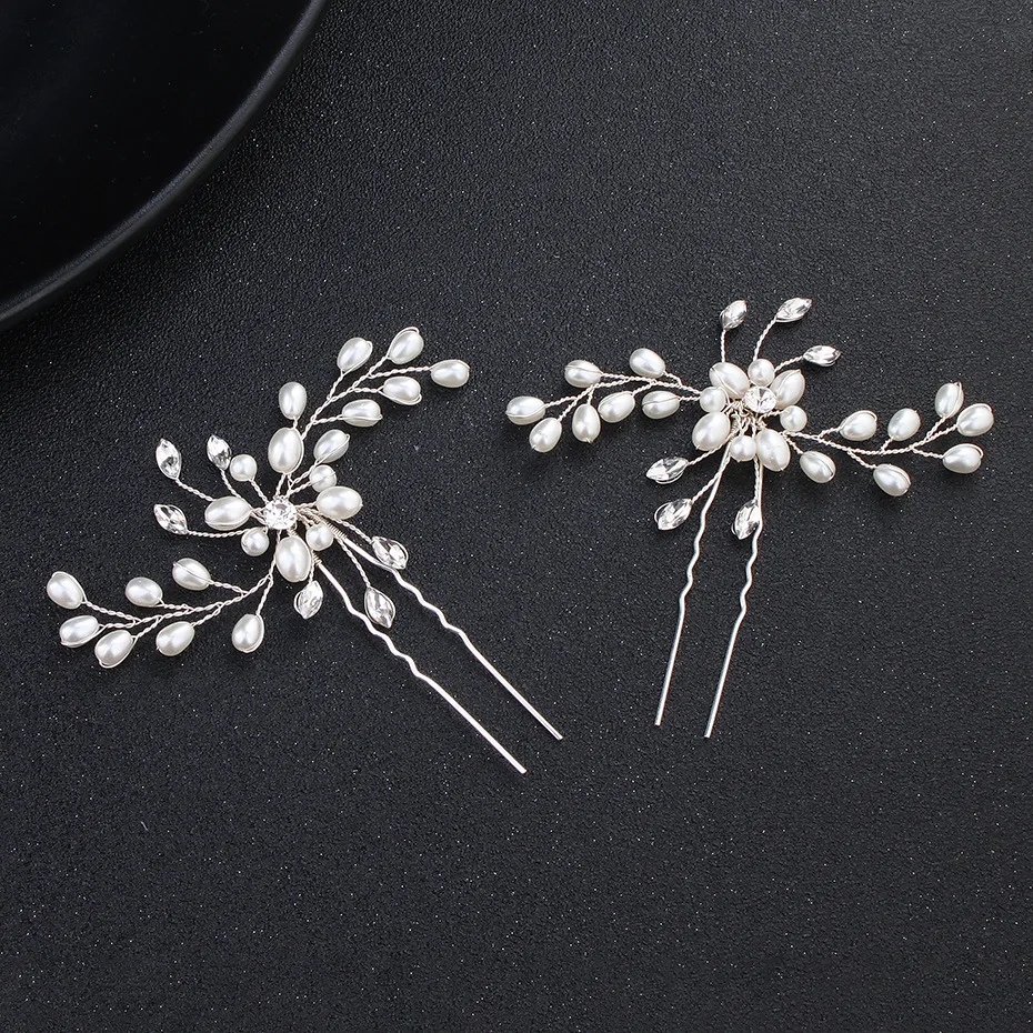 SSYfashion Fashion Rhinestone Pearl Hairpin U Shape Wedding Hair Disk Headwear Party Accessories Jewelry Pin | Украшения и