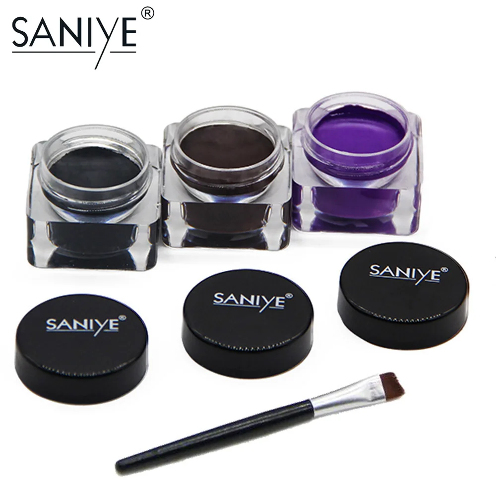 SANIYE фирменный черный гель-подводка для глаз с кисточкой долговечная Водостойкая