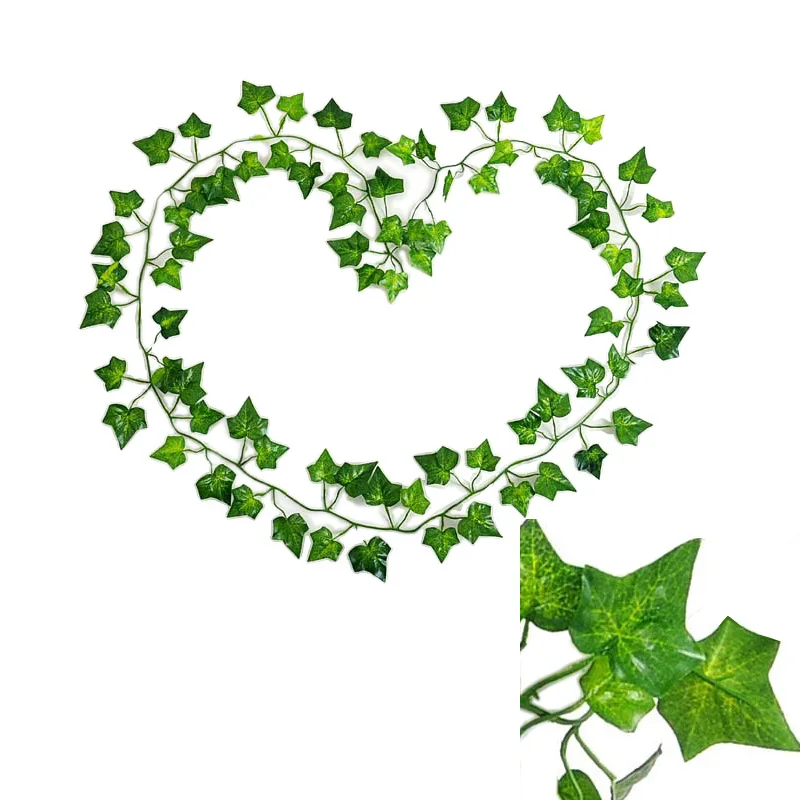 

2M Artificial Green Leaves Hanging Garland Fake Vines Rattan Plants For Home Wreath Wall Restaurant Wedding Birthday Party Decor