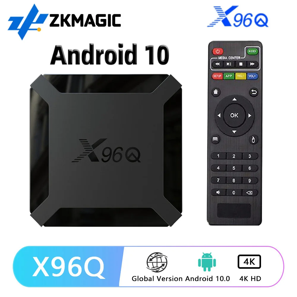 ТВ приставка X96Q на Android 10 0 медиа плеер 4 ядра 4K HD 2 4G Wi Fi ГБ 16 10|ТВ-приставки и