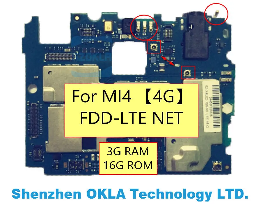 1 шт. для Xiaomi 4 M4 MI4 4G FDD LTE 3g ram 16 Гб rom Материнская плата замена f rom телефон
