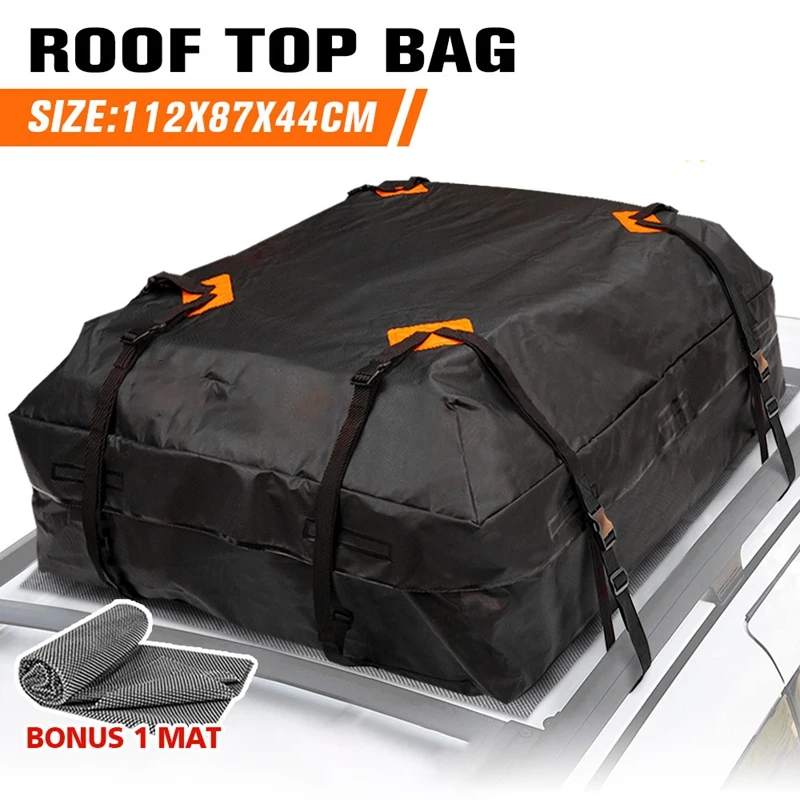 

AU04 -Car Roof Cargo Bag, Travel Storage Luggage Bag with Anti Slip Mat Double Water Proof, Anti-Tear PVC Roof Top Carrier Bag