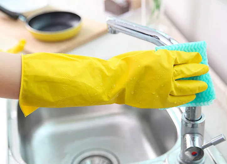 Кухонные домашние перчатки для мытья посуды высококачественные резиновые