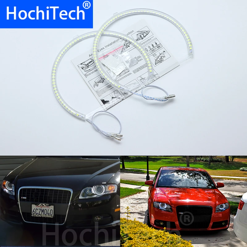 

Ultra bright SMD white LED angel eyes halo ring kit daytime running light DRL For Audi A4 S4 RS4 2005-2009 Car Styling