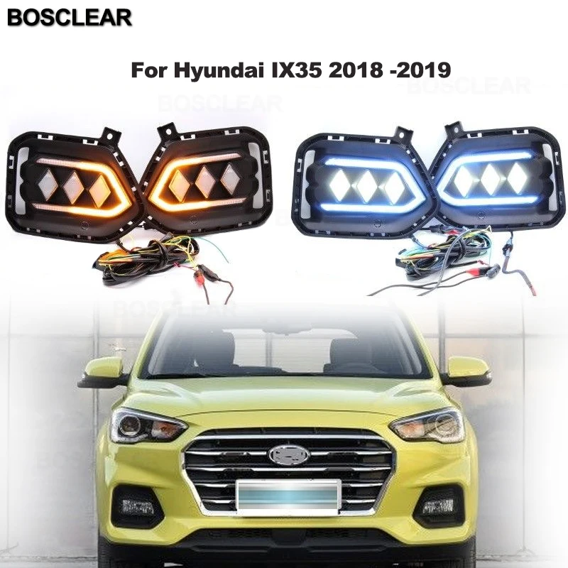2X светодиодный DRL Дневной ходовой огонь и светильник s для Hyundai Ix35 2010 2018 Tucson