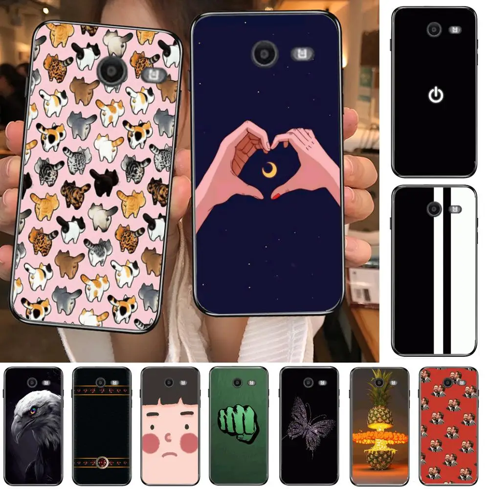 

Phone Case Hull For Samsung Galaxy J 4 3 5 6 7 8 EU 2018 Plus 2017 Black Shell Art Cell Cover TPU Shockproof