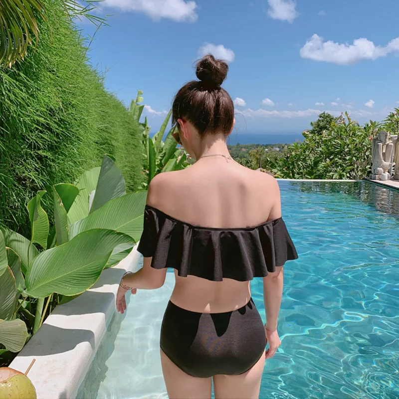 Женские костюмы для плавания Раздельный Танкини с пуш апом девочек модная одежда