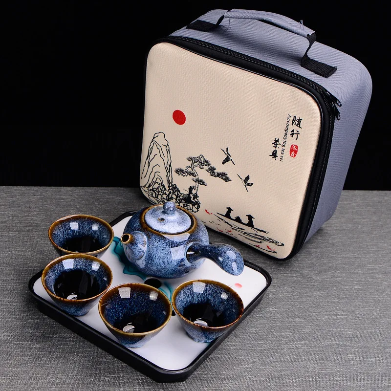 Китайский чайный набор керамическая глазурь горшок чайная чашка Gaiwan фарфоровый