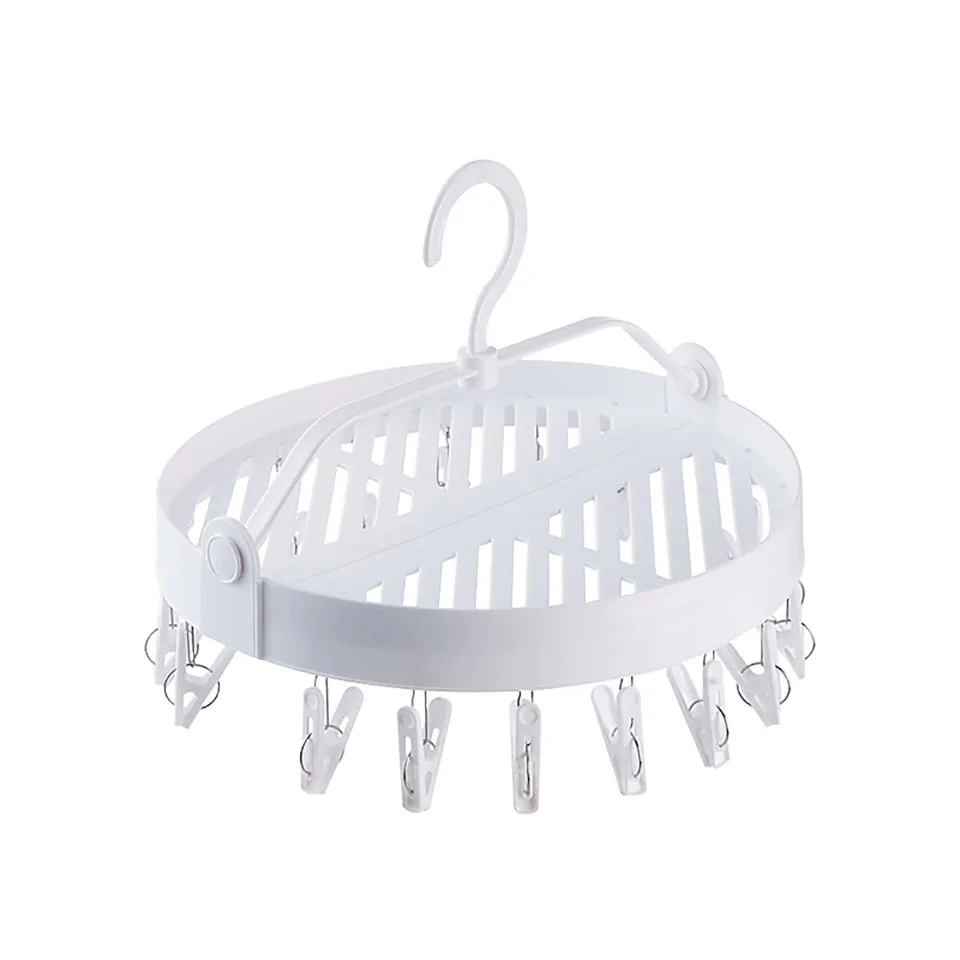 

High-Quality Pendant Round Clothes Racks Multi-Function Underwear Shoes Discs Multi-Clip Storage Plastic Clothes Racks