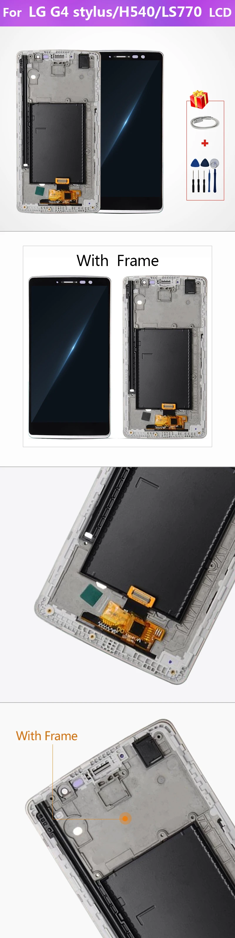 5," стилус для LG G4 H540 lcd сенсорный экран дигитайзер Запчасти для дисплея для LG H542 LS770 H631 H635 с рамкой