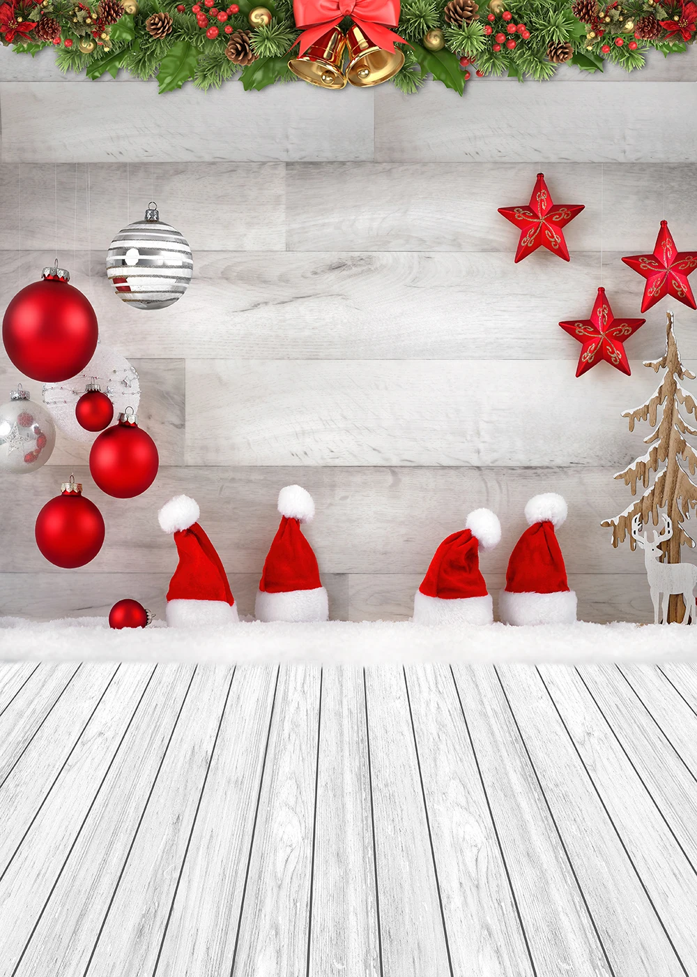 Фон для фотосъемки новорожденных детей с изображением рождественского шара