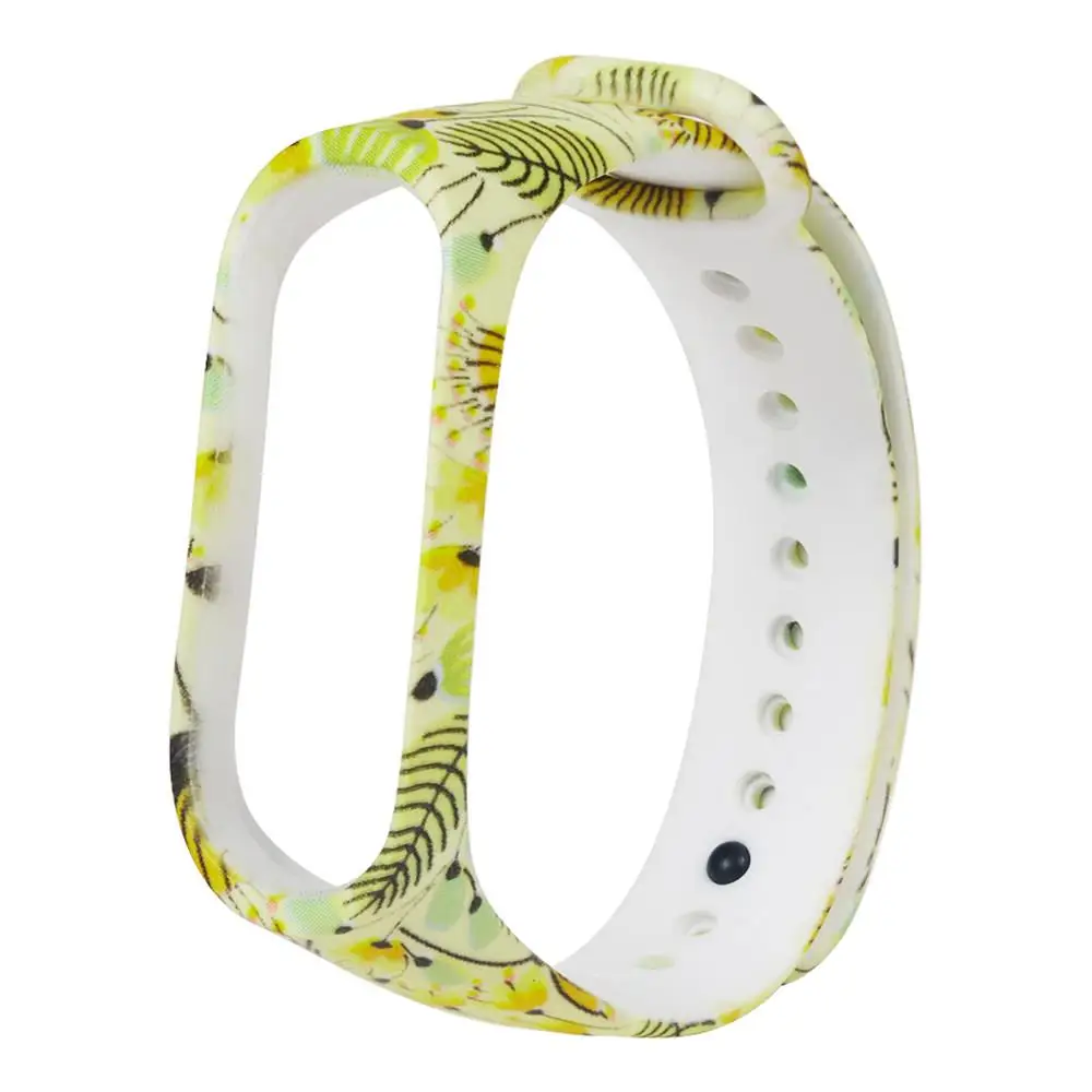 Folk Style1 Силиконовый ремешок для mi band 4 с разнообразным цветочным принтом, ремешок для mi band 3, модный спортивный ремешок для xiaomi mi 4 3 - Цвет: Folk Style1